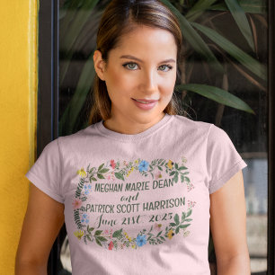 Camiseta Coloridas damas de honor de Boda de flores silvest