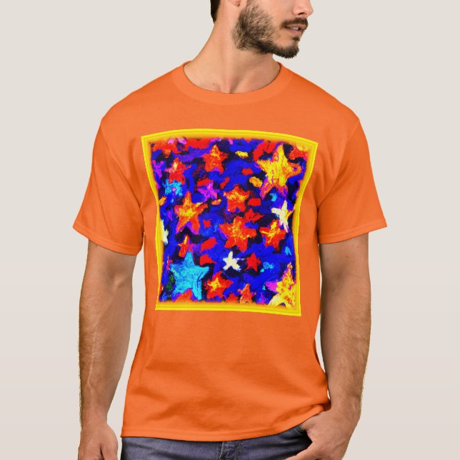 Camiseta "Coloridas estrellas impresionantes". ¡Hazte con u (Anverso)