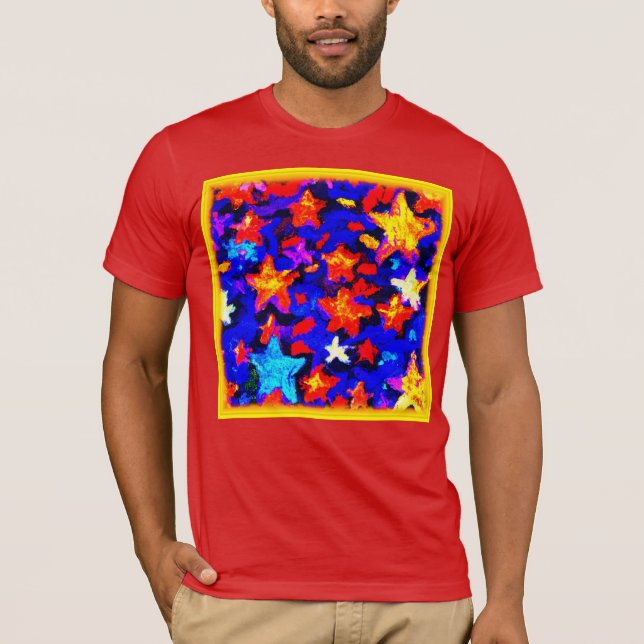 Camiseta "Coloridas estrellas impresionantes". ¡Hazte con u (Anverso)