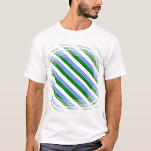 Camiseta Coloridas franjas diagonales verdes azules