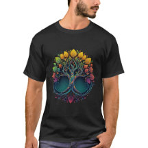 Coloridas hojas trippy de árbol con colores vivos