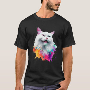 Camiseta Coloridas pinturas de angora turca, resumen A
