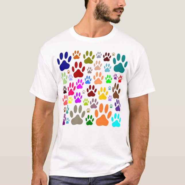 Camiseta Coloridas pinturas de perros por todas partes (Anverso)