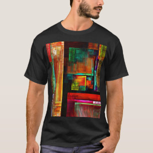Camiseta Coloridas plazas Patrón de arte abstracto moderno 