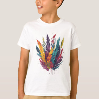 Camiseta Coloridas plumas acuáticas
