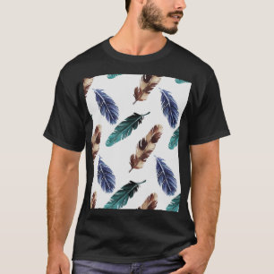 Camiseta Coloridas plumas textura tribal