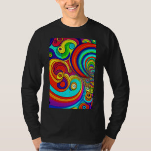Camiseta Coloridas Y Groovy Arcoiris Swirls