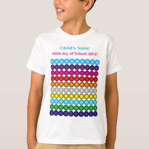 Camiseta Colorido 100° día de escuela personalizado