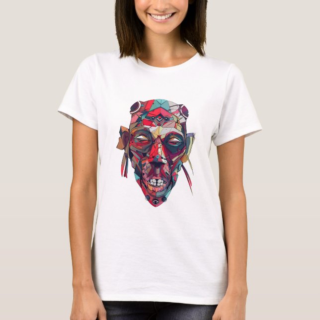 Camiseta Colorido Abstract Face Art (Anverso)