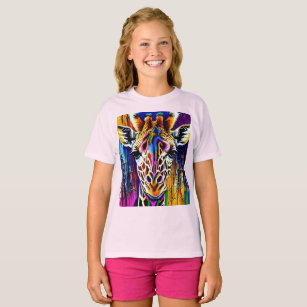Camiseta Colorido/abstracto/jirafa