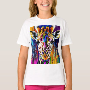Camiseta Colorido/abstracto/jirafa