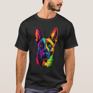 Camiseta Colorido Amante del Malinois Belga Valiente Perro