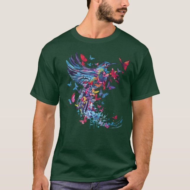 Camiseta Colorido amigo pájaro (Anverso)