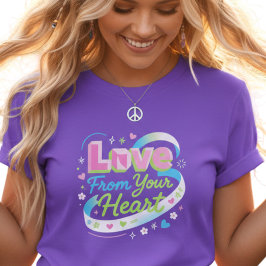 Camiseta Colorido Amor 3D De Tu Corazón Pop