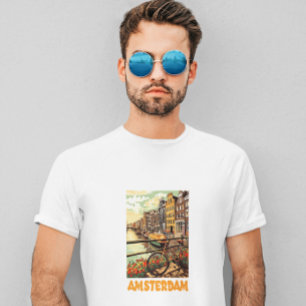 Camiseta Colorido Amsterdam Vintage Holanda Ciudad del Cana