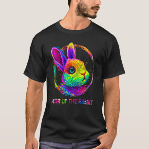 Camiseta Colorido Año del tinte de los tilos del conejo Fel