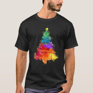 Camiseta Colorido árbol de navidad Navidades de tintes de t