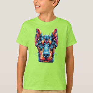 Camiseta Colorido arcoiris de Doberman