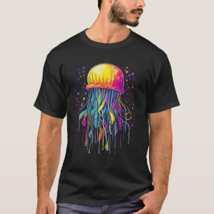 Camiseta Colorido arcoiris Jellyfish Ocean Sea Creature Art