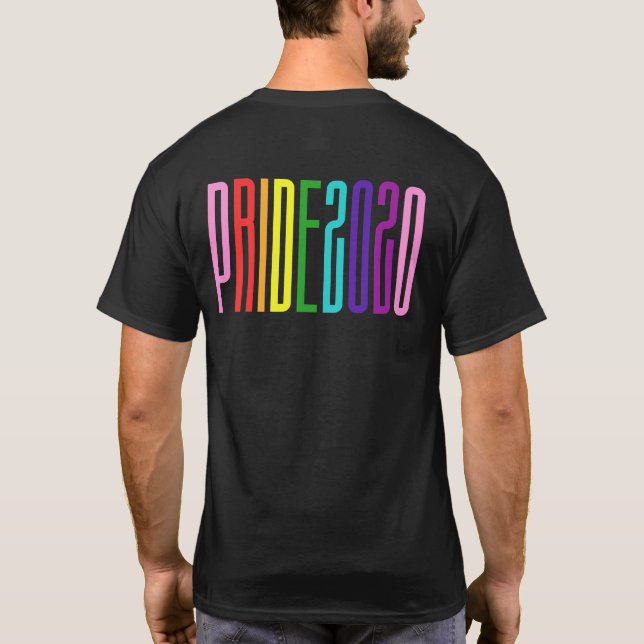 Camiseta Colorido arcoiris Textos Orgullo gay LGBTQ 2020 (Reverso)