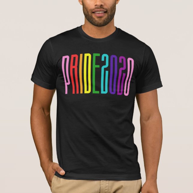Camiseta Colorido arcoiris Textos Orgullo gay LGBTQ 2020 (Anverso)