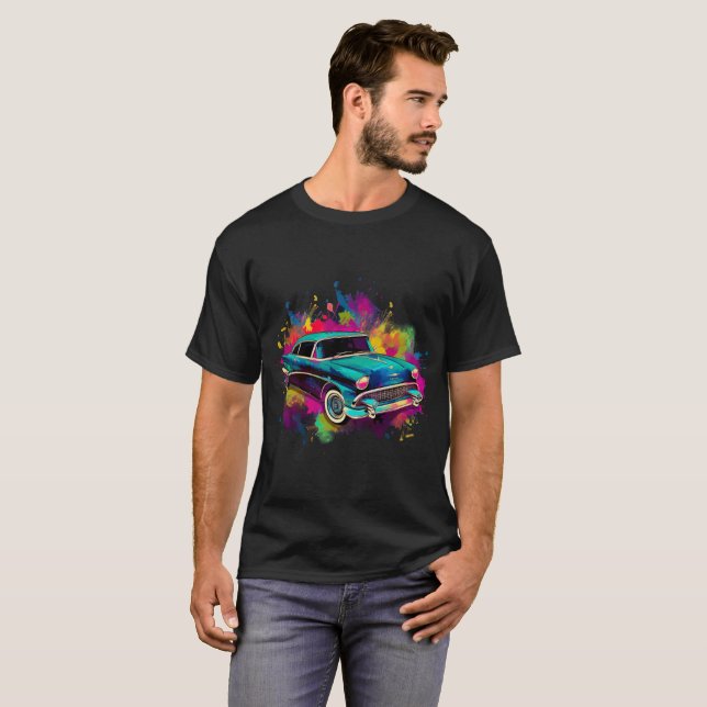 Camiseta Colorido arte del coche (Anverso completo)