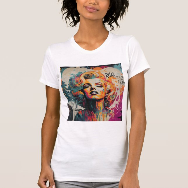 Camiseta Colorido artista callejero de Marilyn, T-Shi (Anverso)