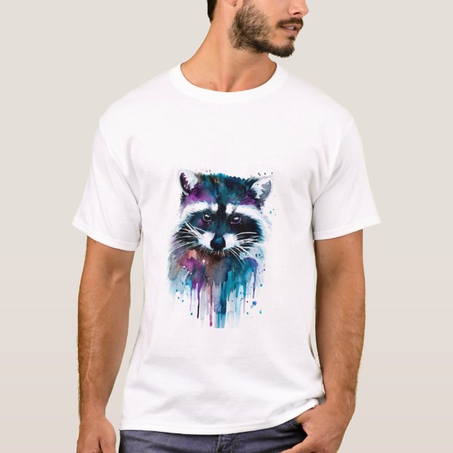 Camiseta colorido artístico Raccoon tee (Anverso)