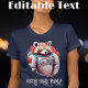 Camiseta Colorido Astronauta Rojo Panda Texto editable (Subido por el creador)