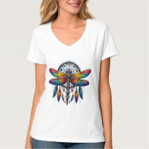 Colorido atrapasueños bohemio de libélula psicodél