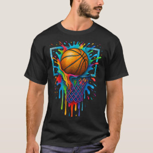 Camiseta Colorido baloncesto Splash Hoop Net Slam Dun