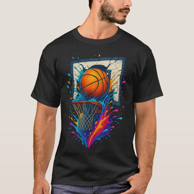 Camiseta Colorido baloncesto Splash Splash Splash Splash Ba (Anverso)