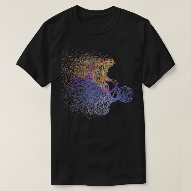 Camiseta Colorido BMX Art Bicicleta Motocross Freestyle Cyc (Diseño del anverso)