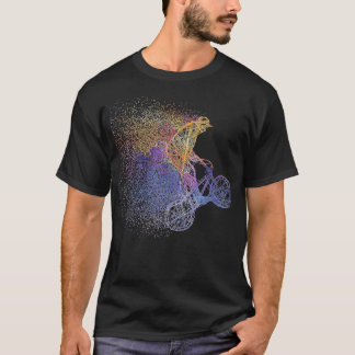 Camiseta Colorido BMX Art Bicicleta Motocross Freestyle Cyc