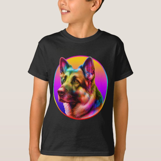 CAMISETA COLORIDO BOLSO DE LLUVIA DE PERRO (Anverso)