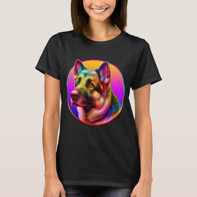 CAMISETA COLORIDO BOLSO DE LLUVIA DE PERRO (Anverso)