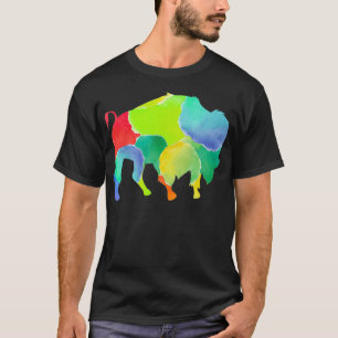 Camiseta Colorido búfalo de animales salvajes de Bison Amer