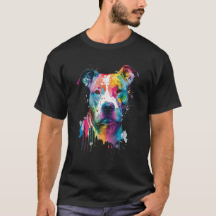 Camiseta Colorido bull Pit Terrier Dog Love o Dad Mom Boy G