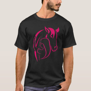 Camiseta Colorido caballo montando a caballo Siluette
