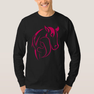 Camiseta Colorido caballo montando a caballo Siluette