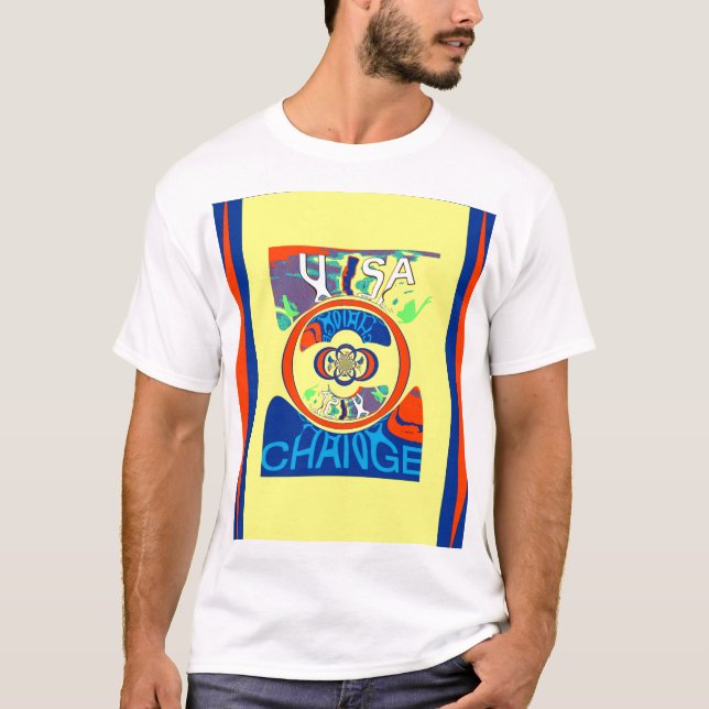 Camiseta Colorido cambio de EEUU: Un diseño artístico festi (Anverso)