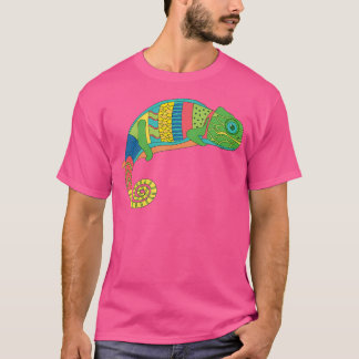 Camiseta Colorido Chameleon Lizard