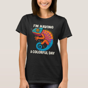 Camiseta Colorido Chameleon Lizard Life Rainbow Reptile