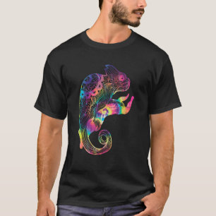 Camiseta Colorido Chameleon Lizard Mascota Reptile