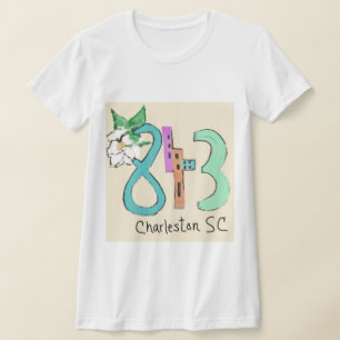 Camiseta Colorido código de área de Charleston South Caroli