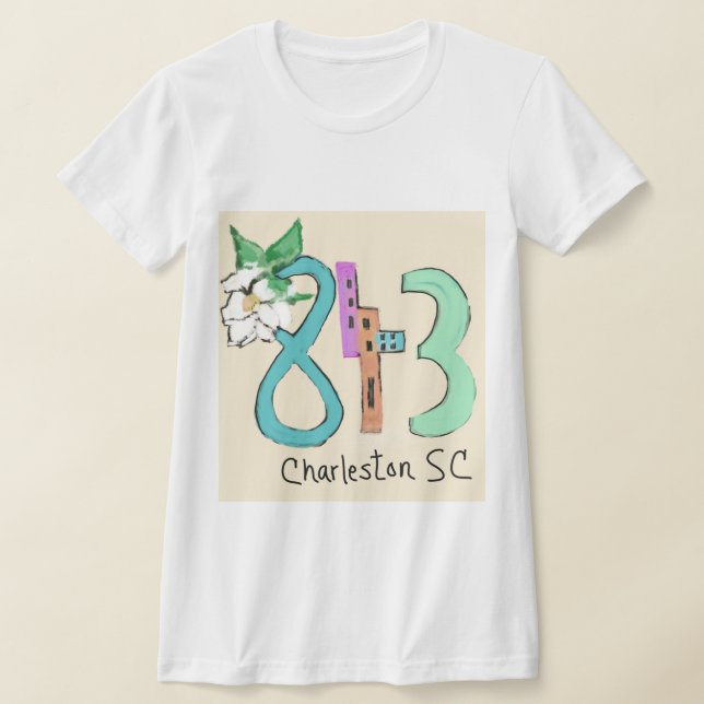 Camiseta Colorido código de área de Charleston South Caroli (Distribución)