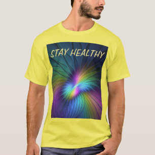 Camiseta Colorido Con Azul Moderno Resumen Arte Fractal