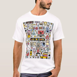 Camiseta Colorido conjunto de cosechas de Doodle School