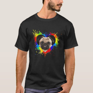 Camiseta Colorido Corazón Bebé Perro Perro Amor Papá Mamá,