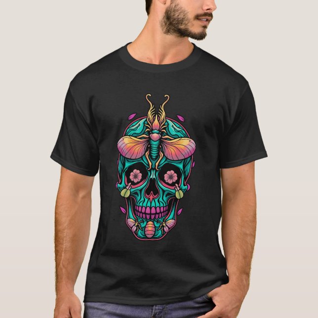 Camiseta Colorido cráneo tribal (Anverso)